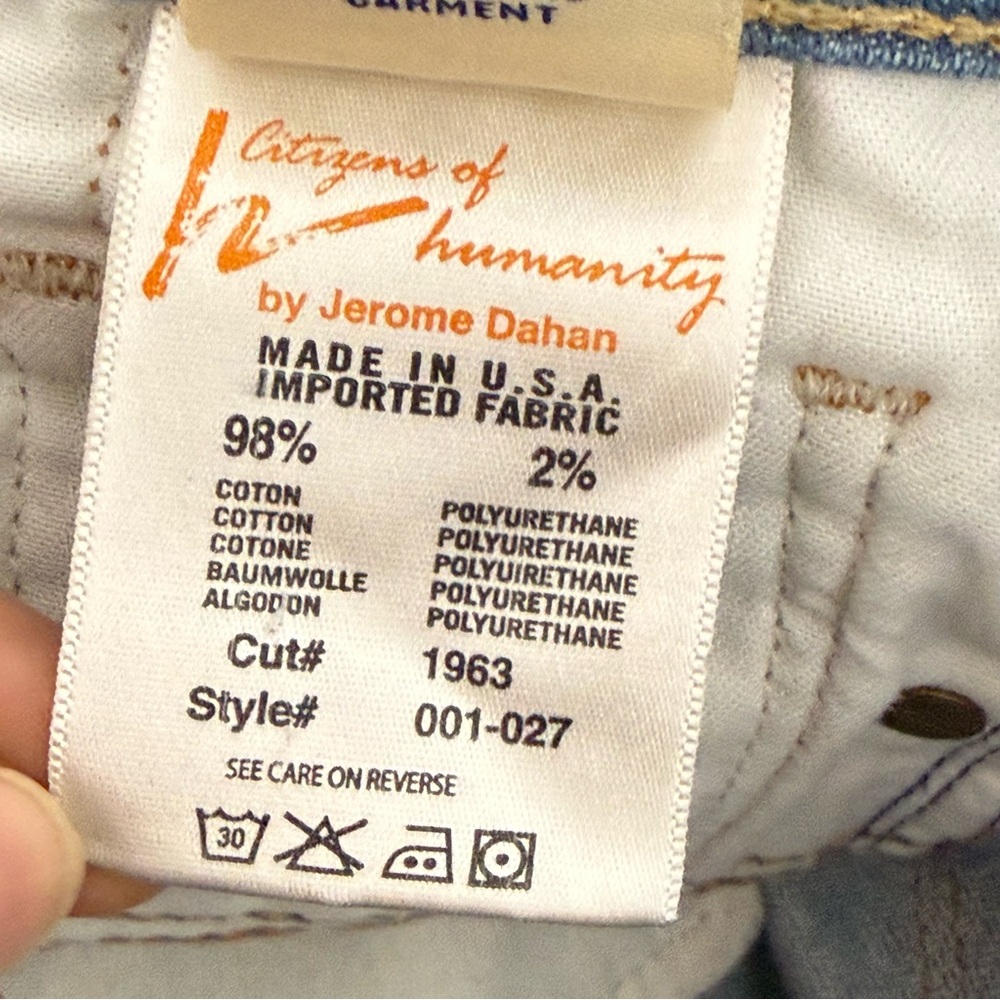 CITIZENS OF HUMANITY Kelly 001 Y2K Low Rise Flare Jeans 27x32 - Picture 10 of 10